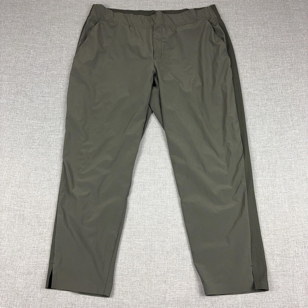 Athleta Pants Womens 18 Green Brooklyn Ankle Pant Woven Elastic Waist Travel